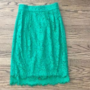 J. Crew Lace Pintucked Tulip Pencil Skirt Sz 2